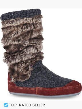 Slouch Boot Slippers Memory Foam Non-Slip Mid-Calf House Booties Cozy